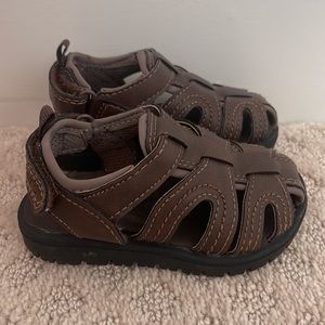Carter’s “Fisherman” toddler sandals. Brown. Size 5.